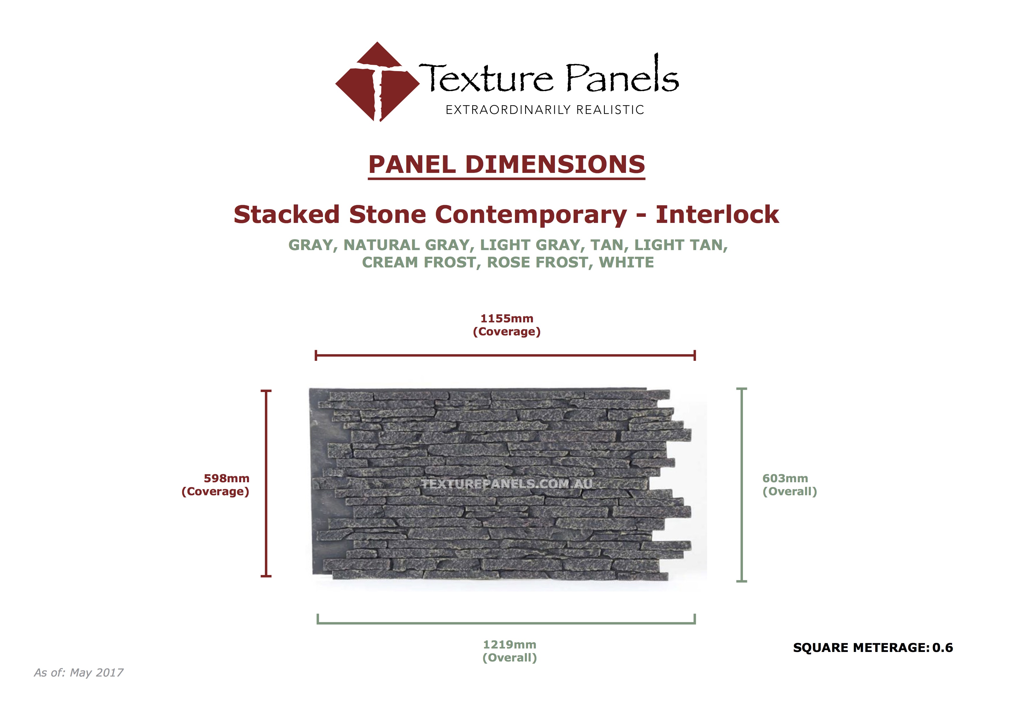 Stacked Panels Interlock - Tan Gray Grout